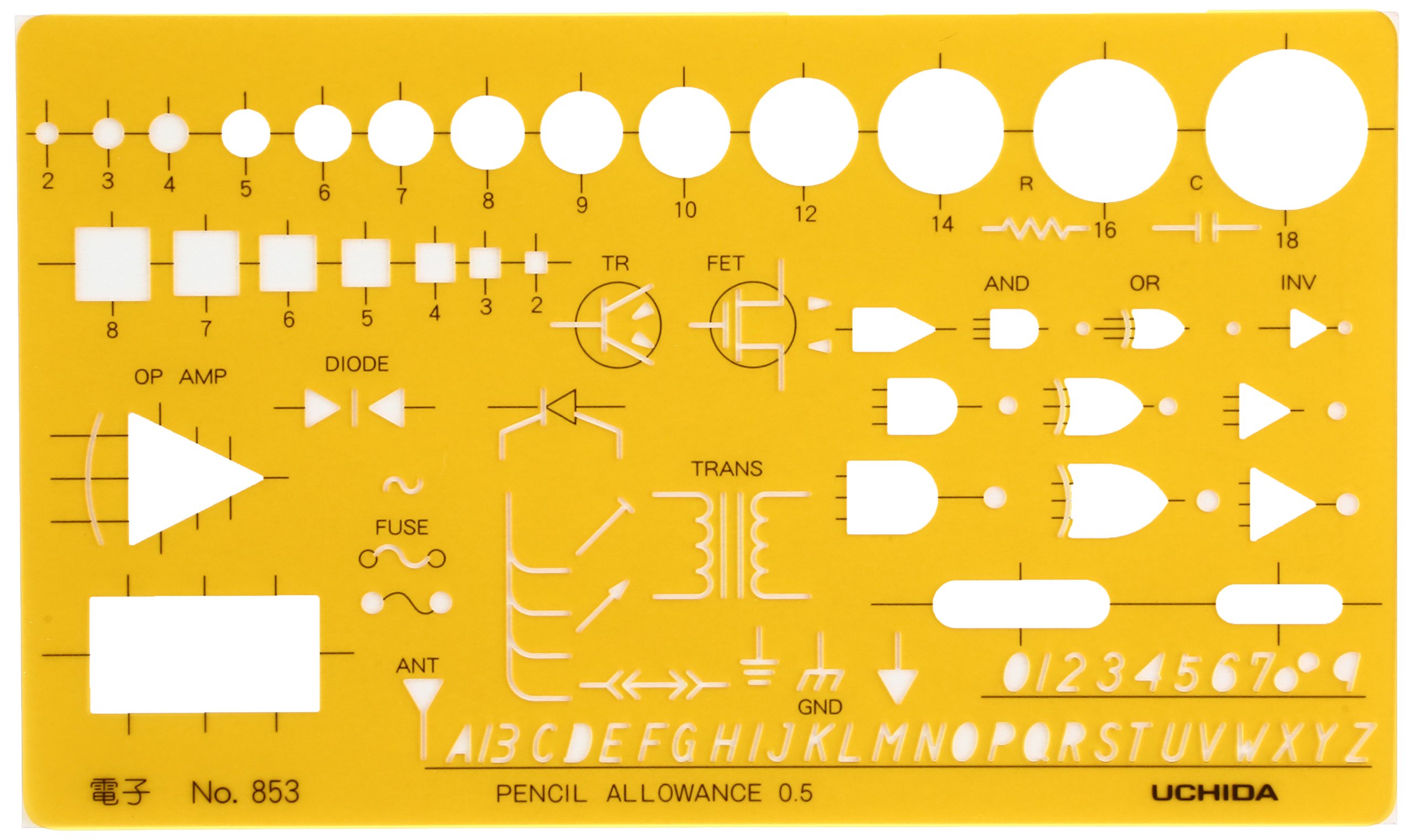 Amazon.co.jp: ウチダ テンプレート No.853 電子定規 1-843-0853