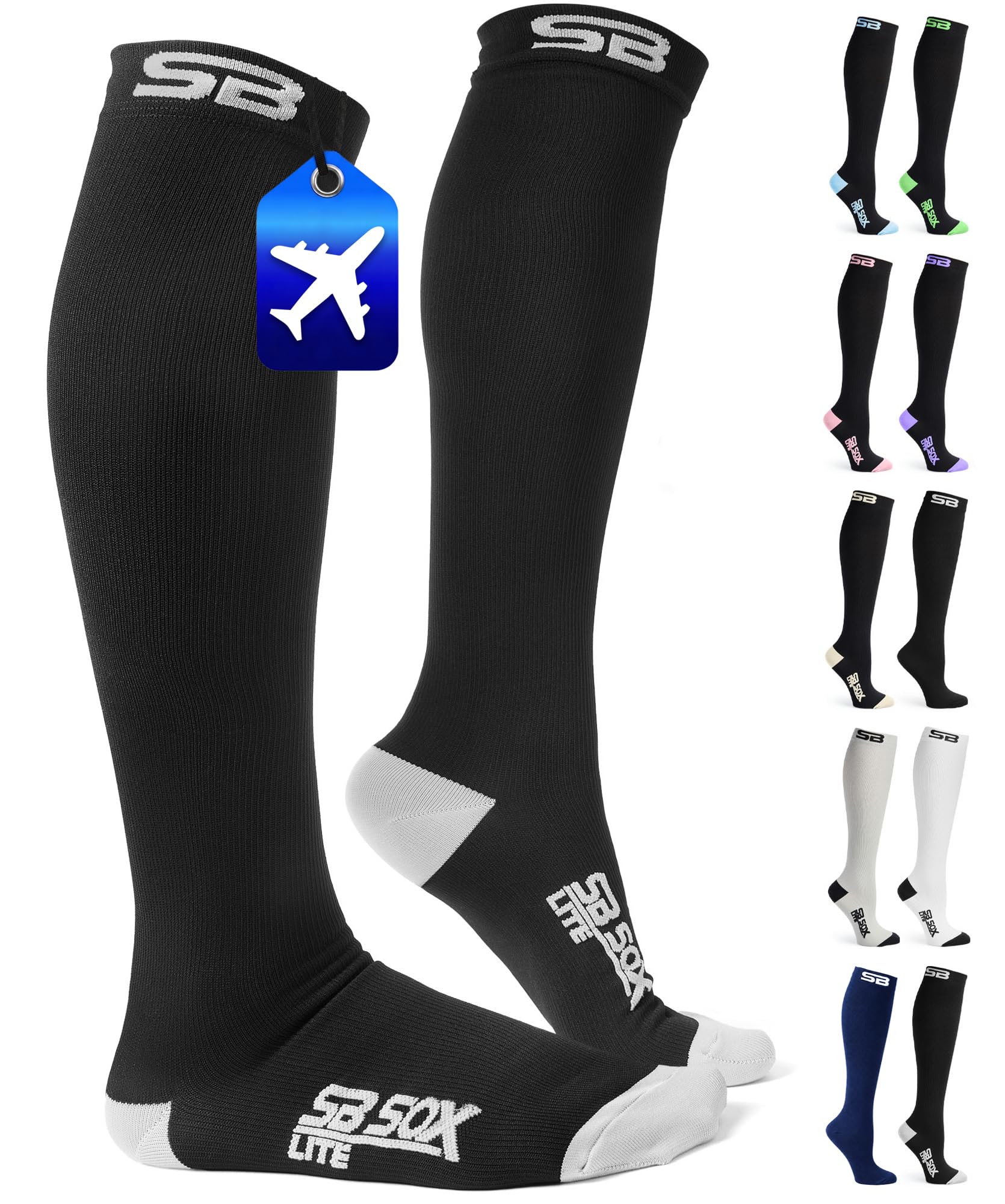 Lite Compression Socks for Flying (15–20 mmHg)