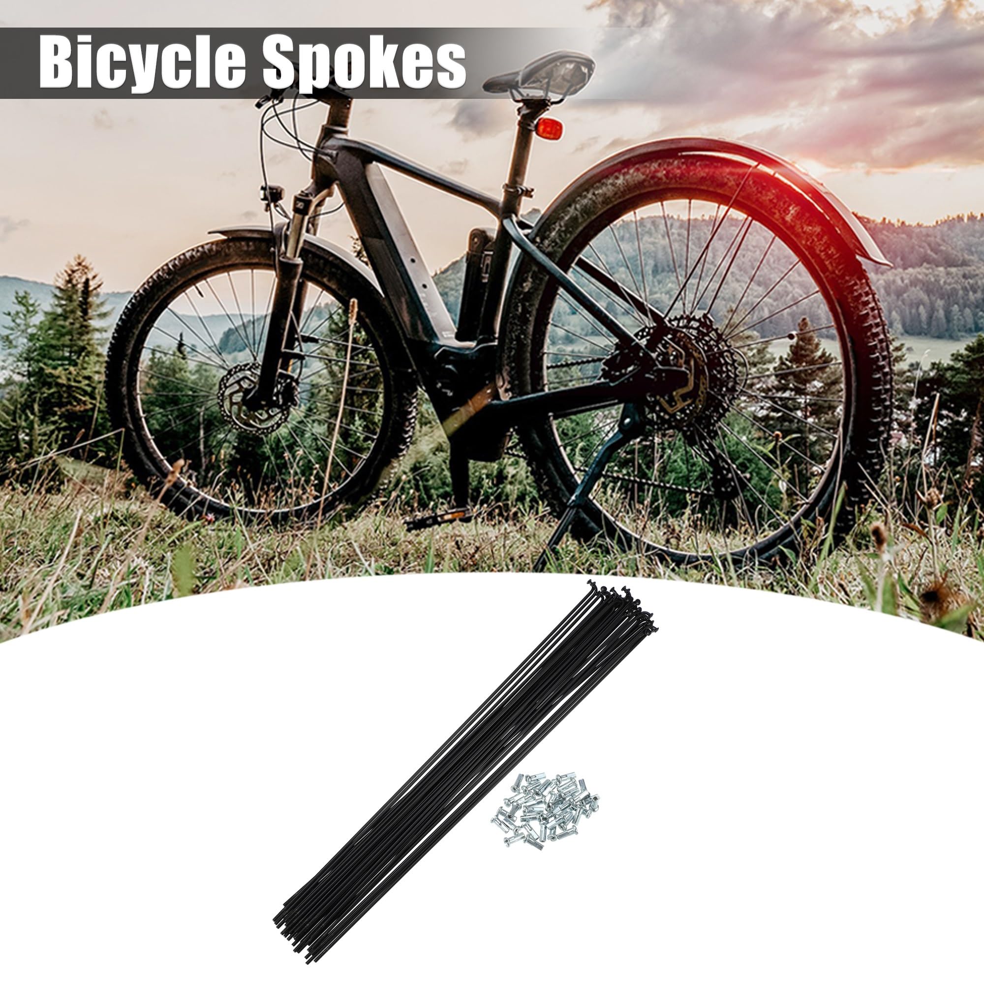 36 szt. 14G J Bend 253 mm 277 mm 280 mm Bike Fit for Bike Spokes with Nipples Steel Black
