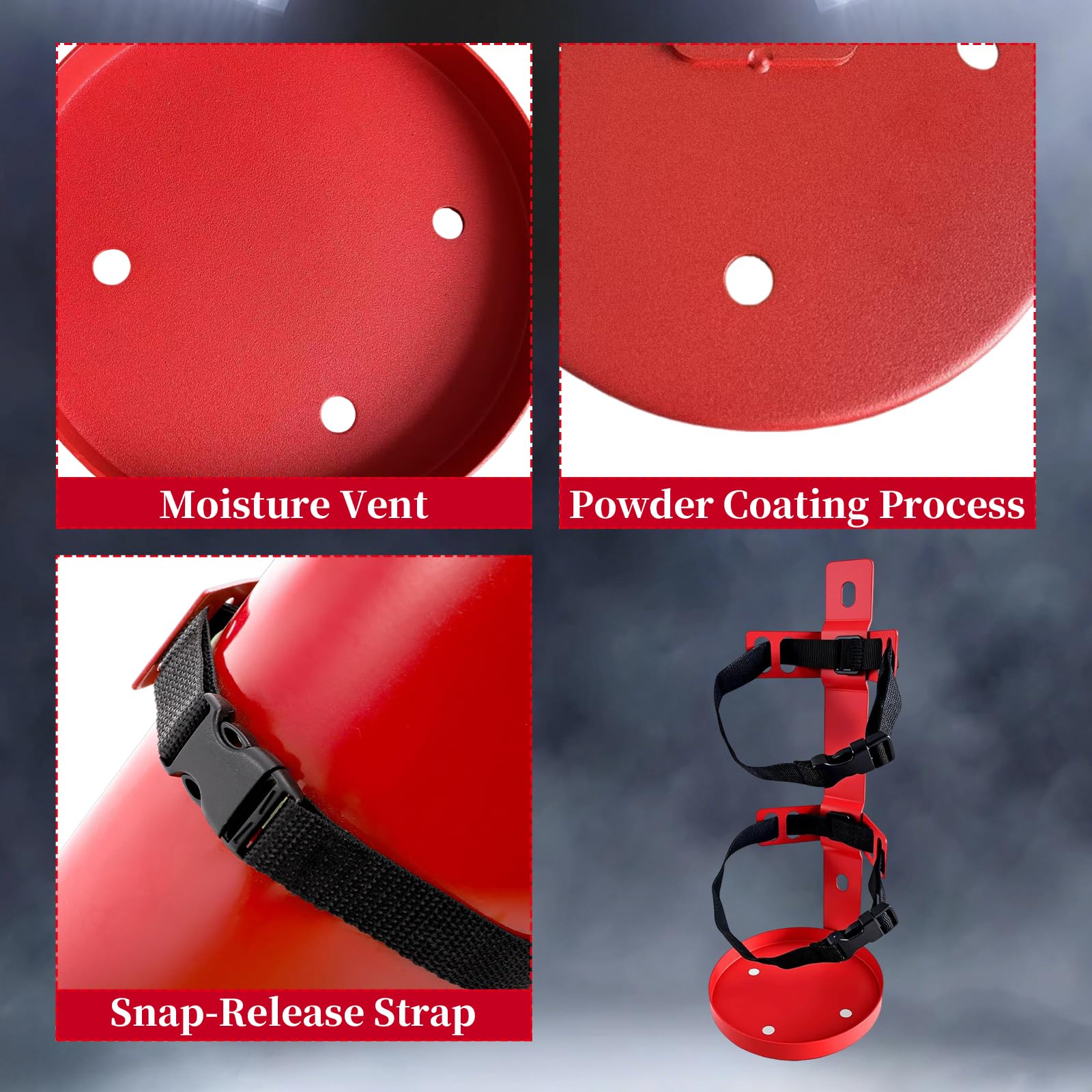 Soporte para extintor de incendios, soporte de pared para extintor, compatible con extintores de 5 libras, ideal para el hogar, coche, caravana, camión