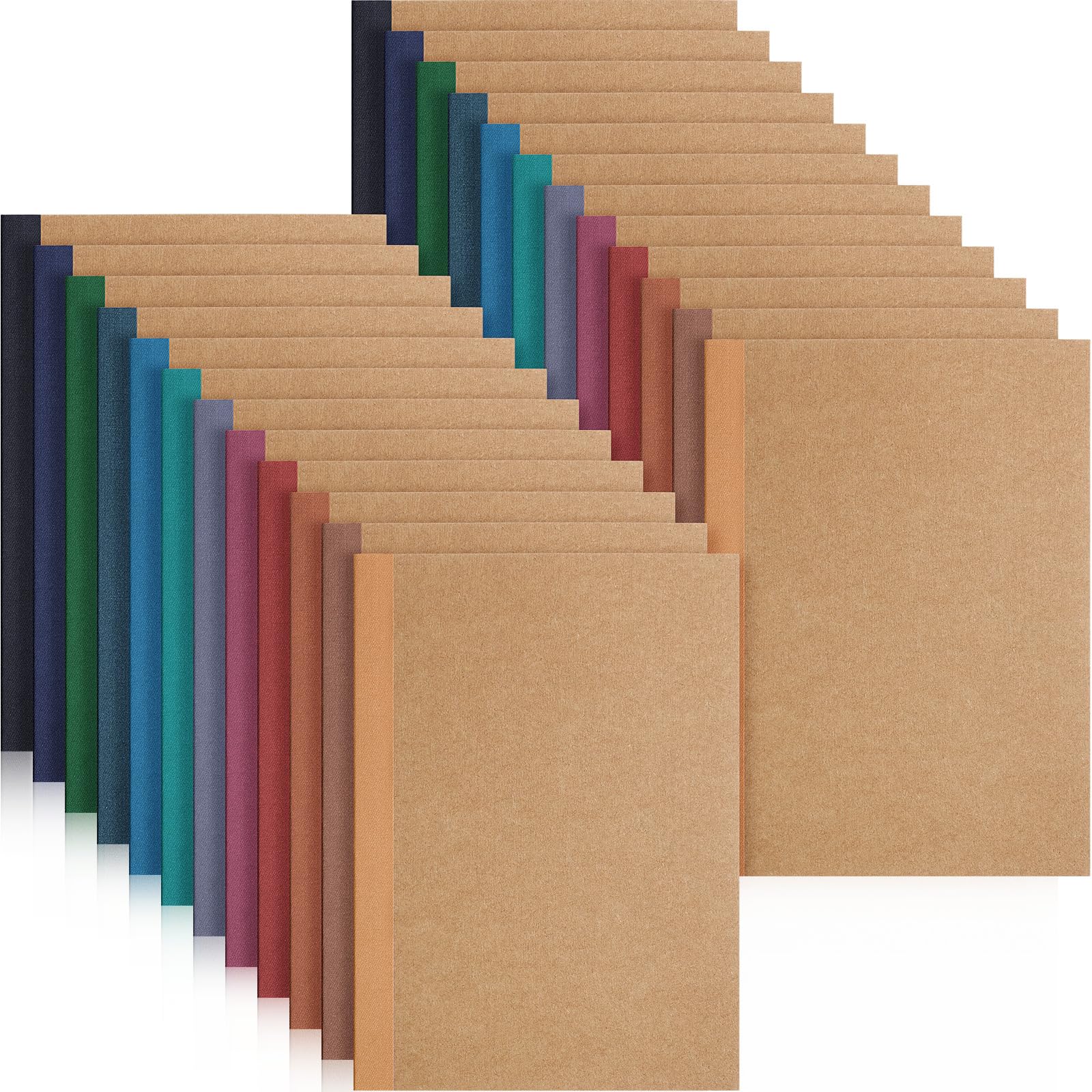 25 Pcs Back to School A5 Composition Notebook Journals 8 x 5.75 in College Ruled Kraft Notebooks with Rainbow Spines Small Lined Composition Book for School Office Home Kid (Soft Color)