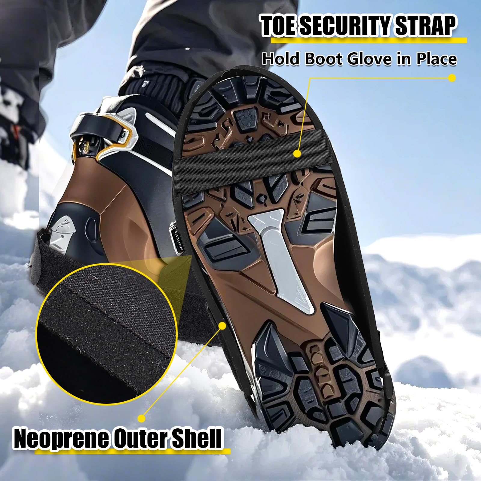 Tryly 2 pares de fundas para botas de esquí, fundas para botas de esquí de invierno para calidez, fundas para zapatos de esquí para nieve, mantiene tus pies secos y calientes para esquiadores,