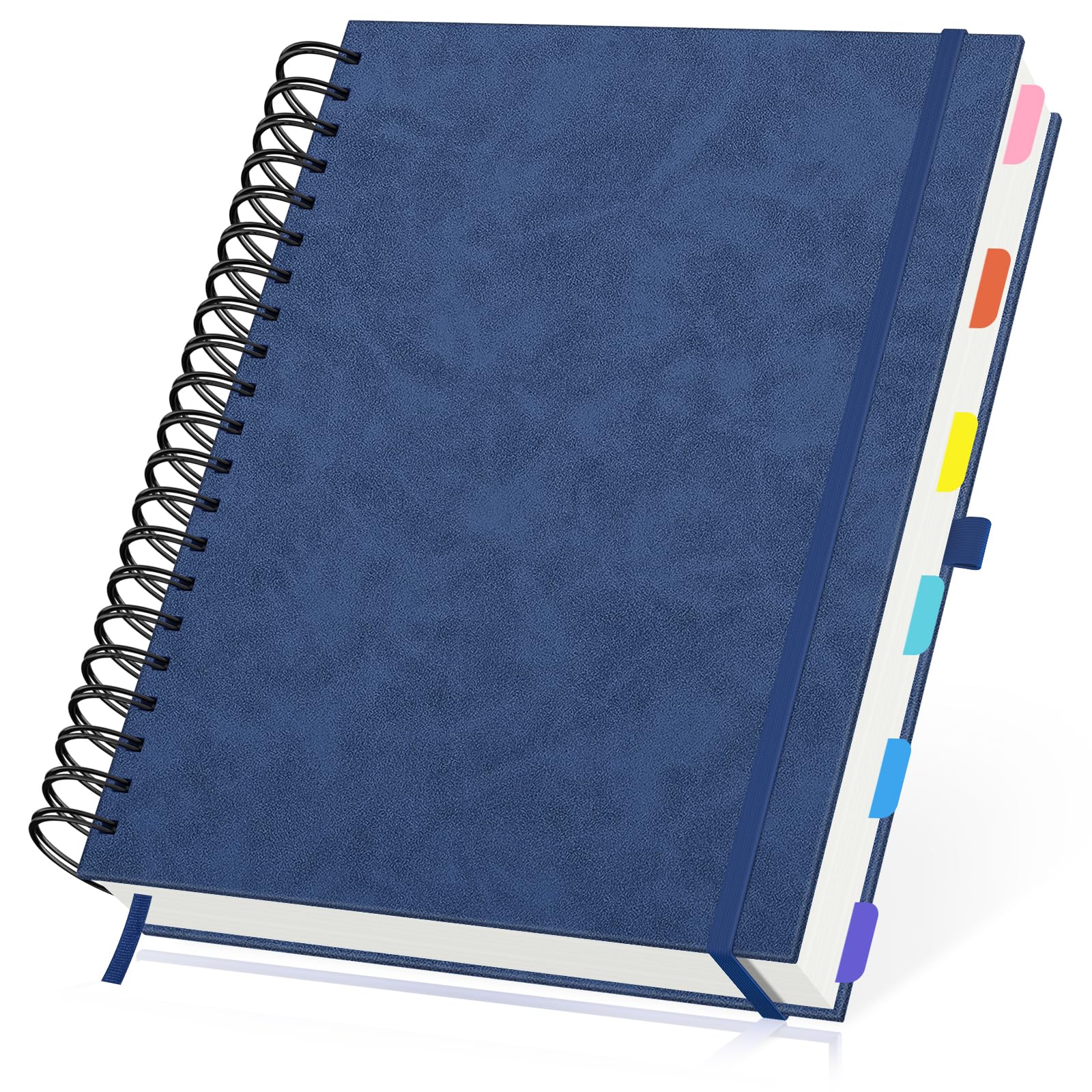 Carnet de notes A4 21.6x28.5cm bloc note cuir PU bleu grand cahier ligné 100gsm - 7