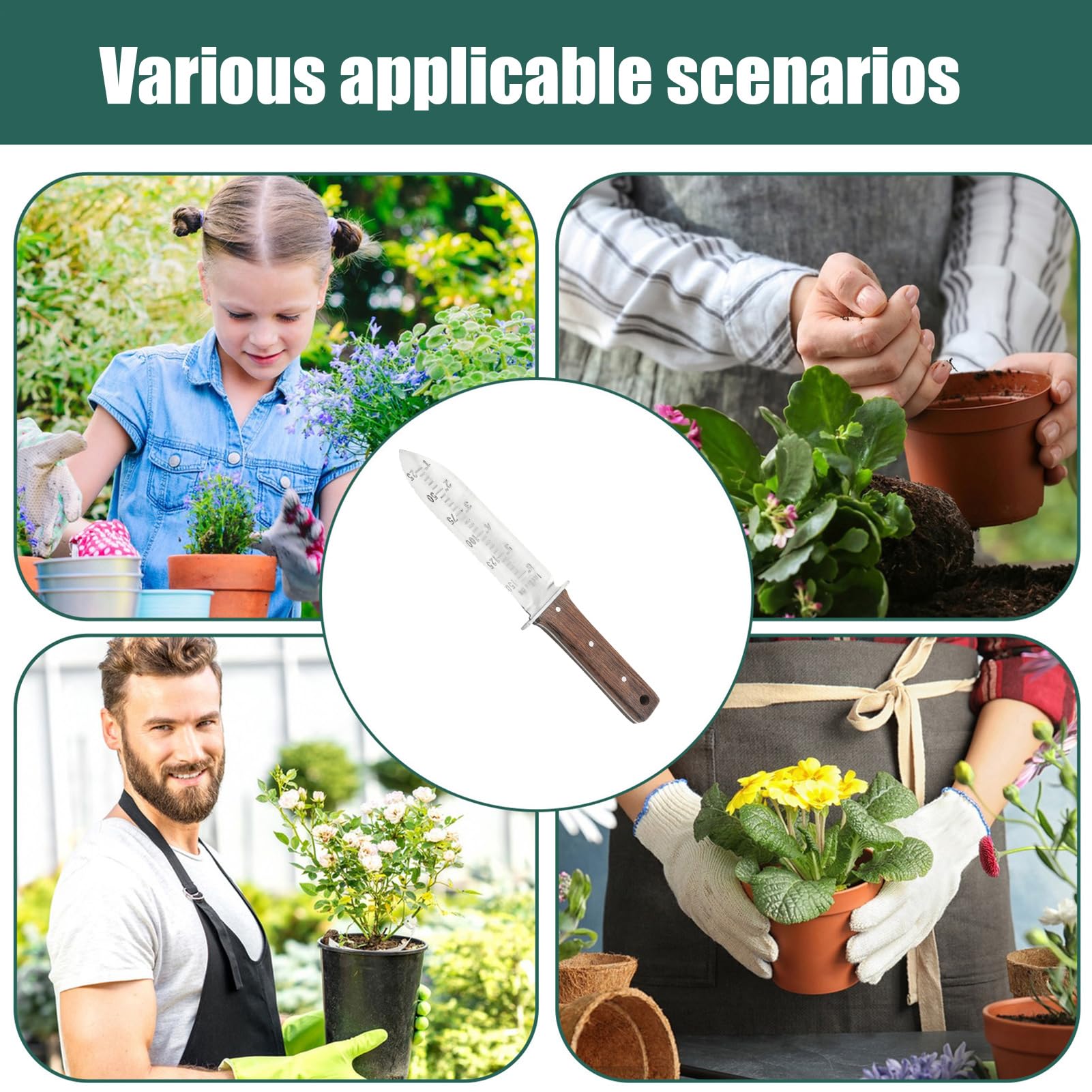 Transplantoir De Jardin | avec Manchette de Protection pour Déterrer et Couper - Pelle À Main De Jardin - pour Fête des Mères Anniversaire Noël Femmes Hommes Personnes Âgées Adultes Et