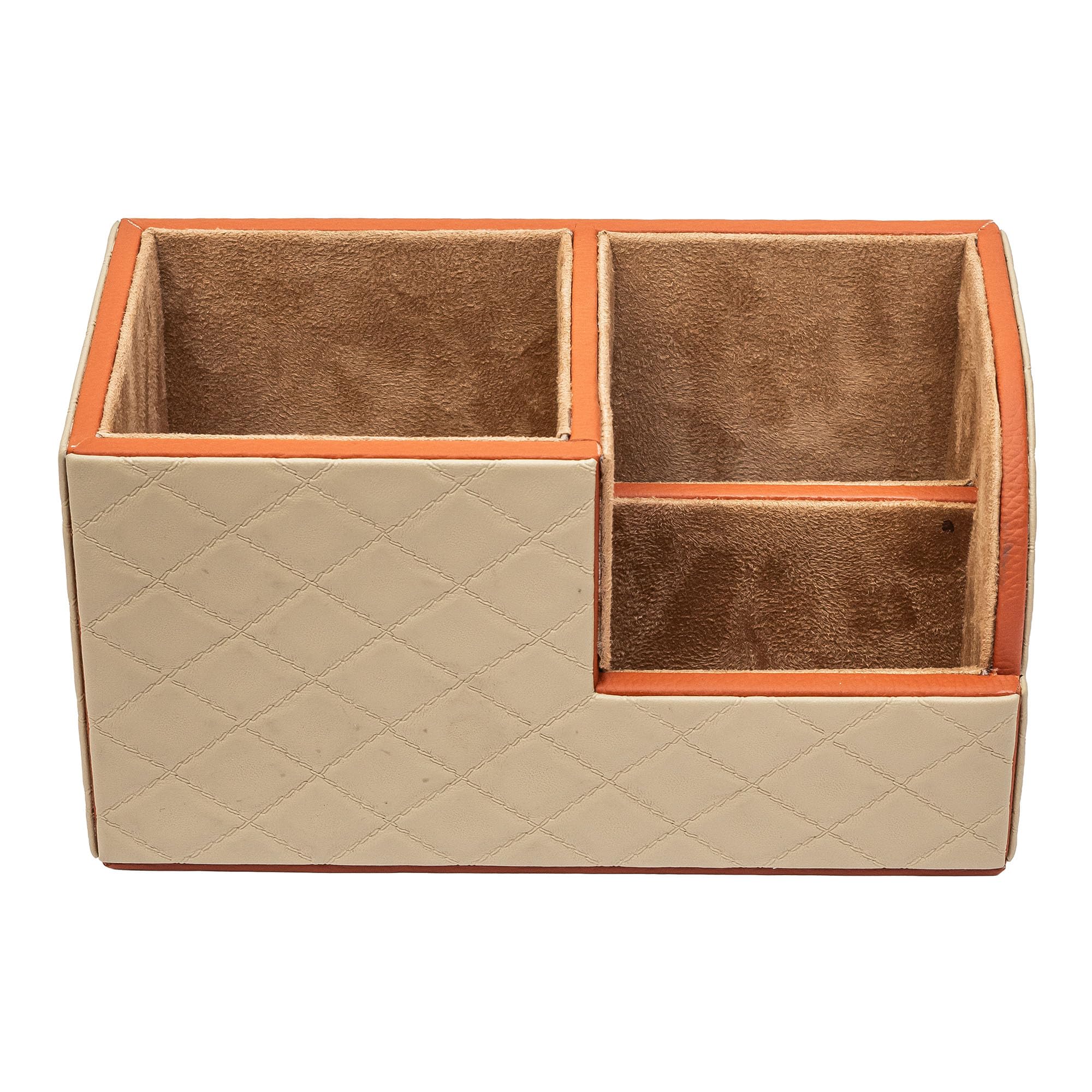 AI DESIGN CO. Office Desk Organizer Caddy | Vegan Leather & MDF Stationery Storage | Tabletop Workspace Accessories Holder for Home & Office Desk | Dune Collection - Sandstone Rust, Small-image-25