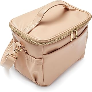 Ella James Insulated Leather Lunch Bag Women Stylish Vegan Lunch Tote, Soft Cooler Bag, Cute Lunchbox, Elegant Fashionable...