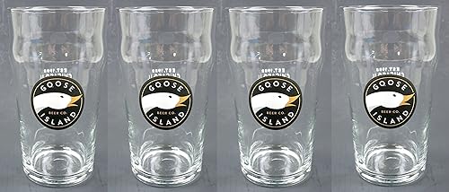 Juego de 4 vasos de pinta nónica de cerveza Goose Island