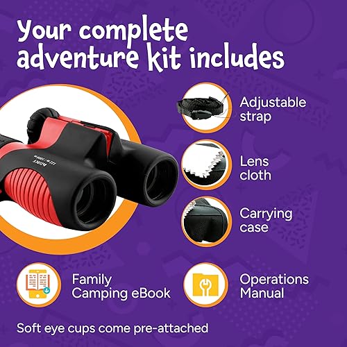 Vista 14 de Think Peak Toys - Binoculares infantiles, pequeños, compactos, resistentes a los golpes, juguetes de aprendizaje y exploración de la naturaleza