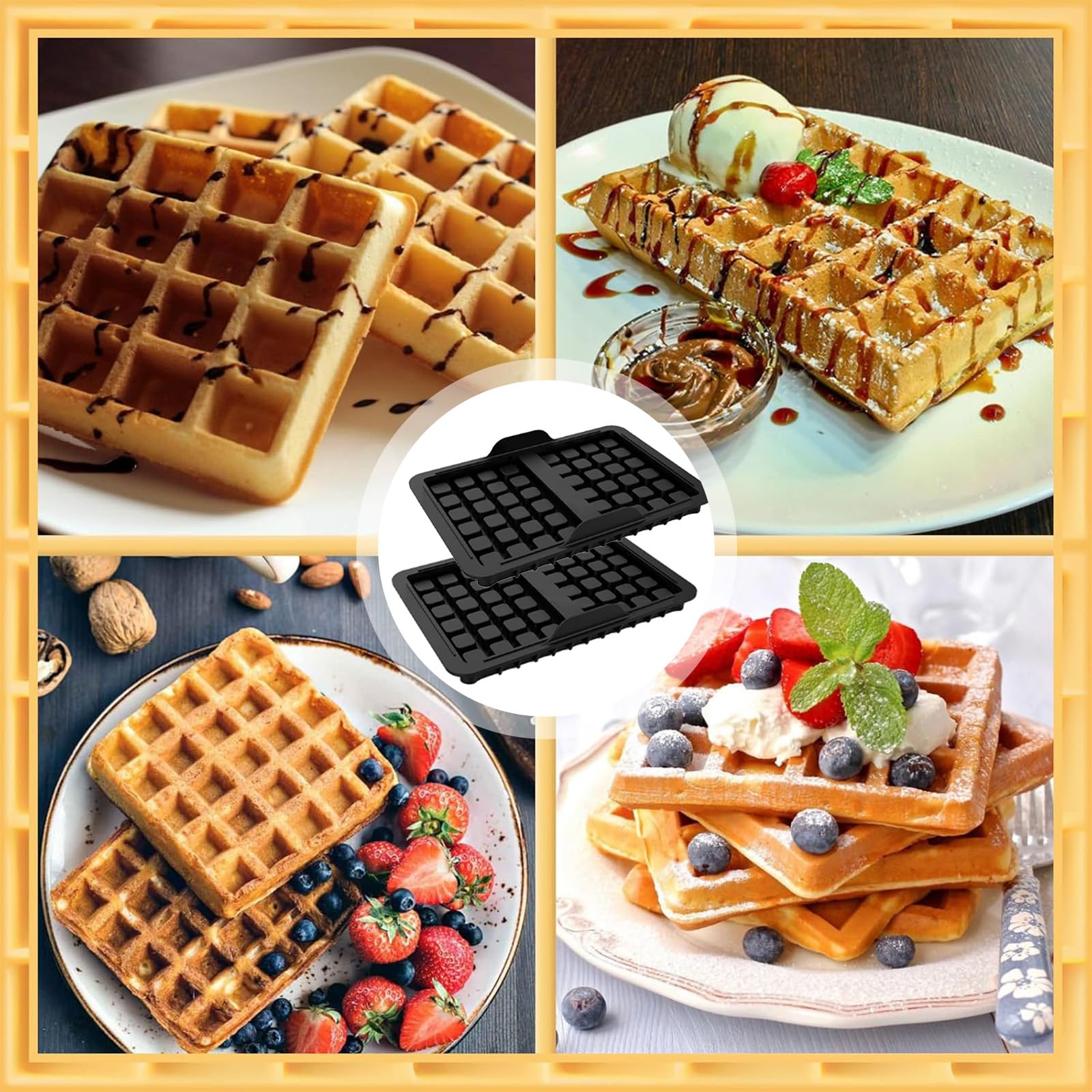 Waffeleinsatz Für Ninja Airfryer – 2 Stück, Hitzebeständiges Silikon, Für AF400EU, AF451EU, SL400EU