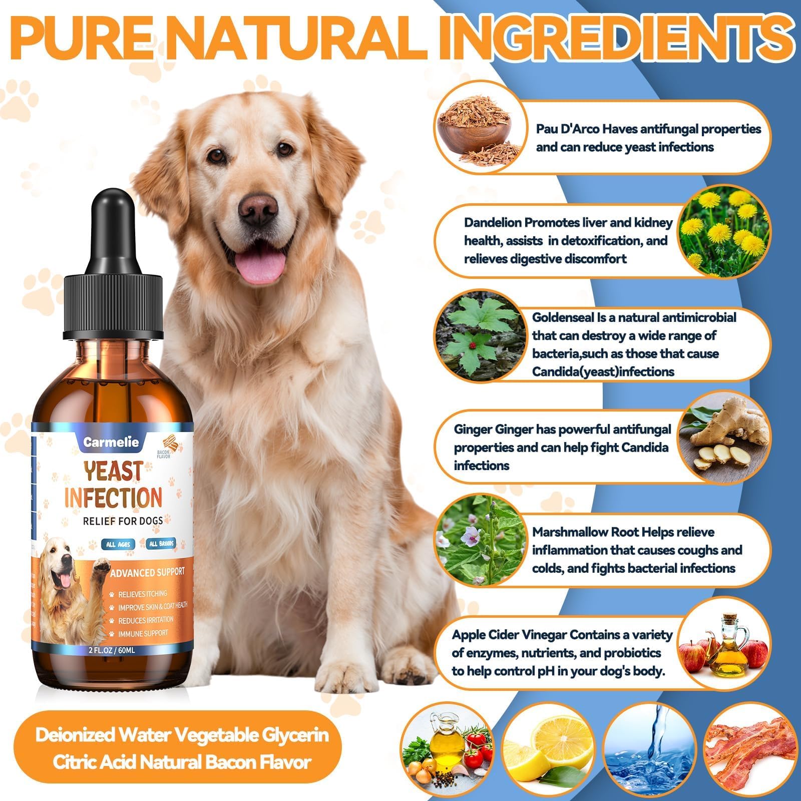 Natural Yeast Relief for Dogs Supports Dog Healthy Itch Relief, Ear Discomfort Care, Itch for Dogs Allergy Supports - Image 4