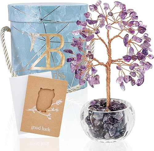 ZenBless Árbol de dinero de cristal curativo de citrino, árbol de 7 chakras, árbol de la vida, cristales falsos, árbol bonsái, Feng Shui, Reiki,