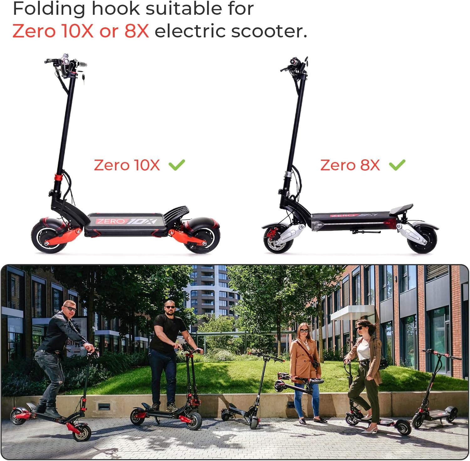 Folding Hook Scooer Part Aluminum Alloy Hook Set Scooter Accessories for Zero 10X 8X Speedual Electric Scooter