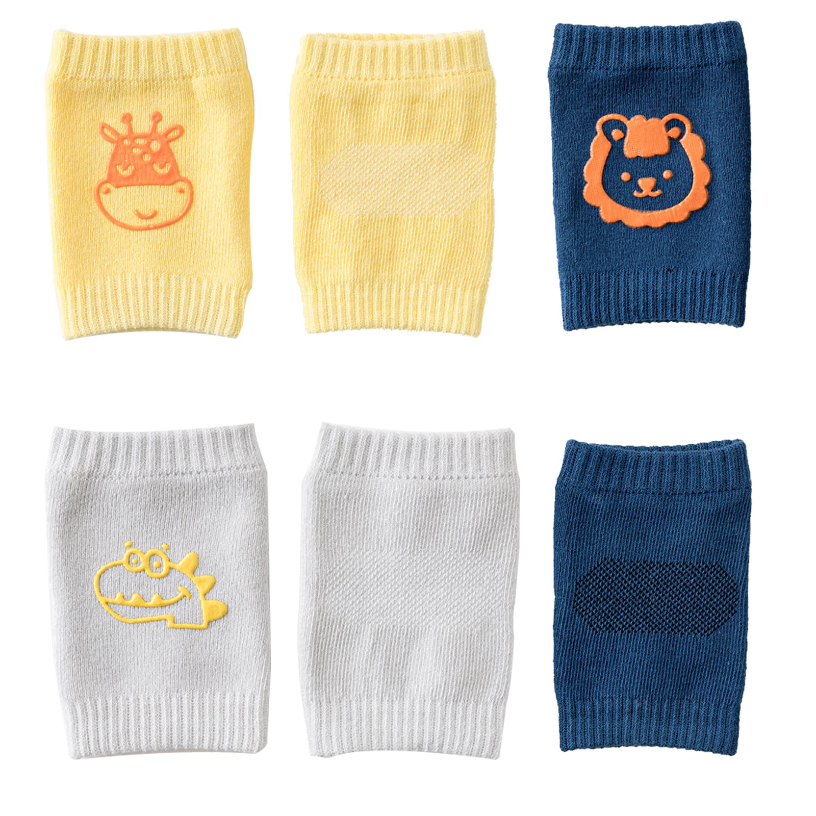 YUNYAN3 Pairs of Non-Slip Baby Knee Pads Crawling Knee Pads with Rubber Dots Non-Slip Crawling Aid Knee Pads Baby Knee Pads for Crawling