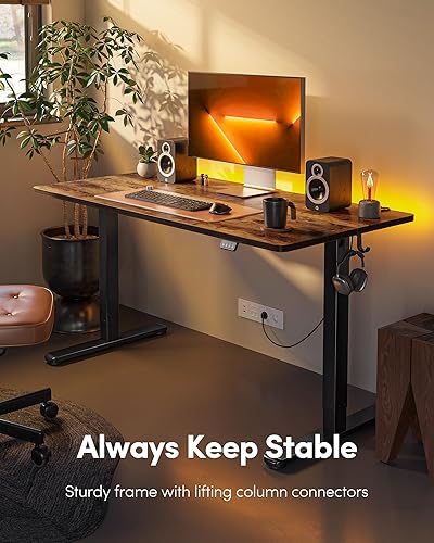 Miniatura 103 de FEZIBO - Escritorio eléctrico ajustable para trabajar sentado o de pie, 40 x 24 pulgadas, para oficina en casa, escritorio ergonómico para Negro