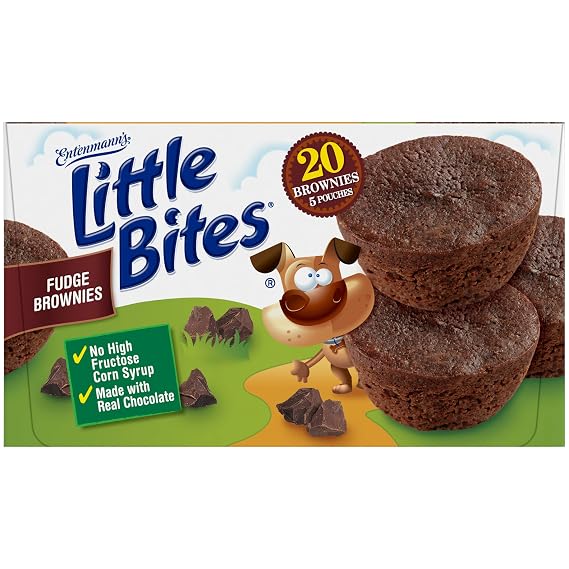 Entenmann's Little Bites Fudge Brownie Mini Muffins | 2 pack (10 pouches total)