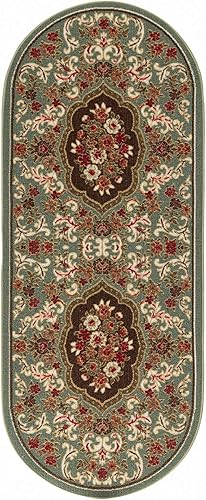 Miniatura 9 de Antep Rugs Alfombras antideslizantes (antideslizante) 6 x 9 con parte trasera de goma moderna floral de bajo perfil para interiores (gris, 6 pies 7