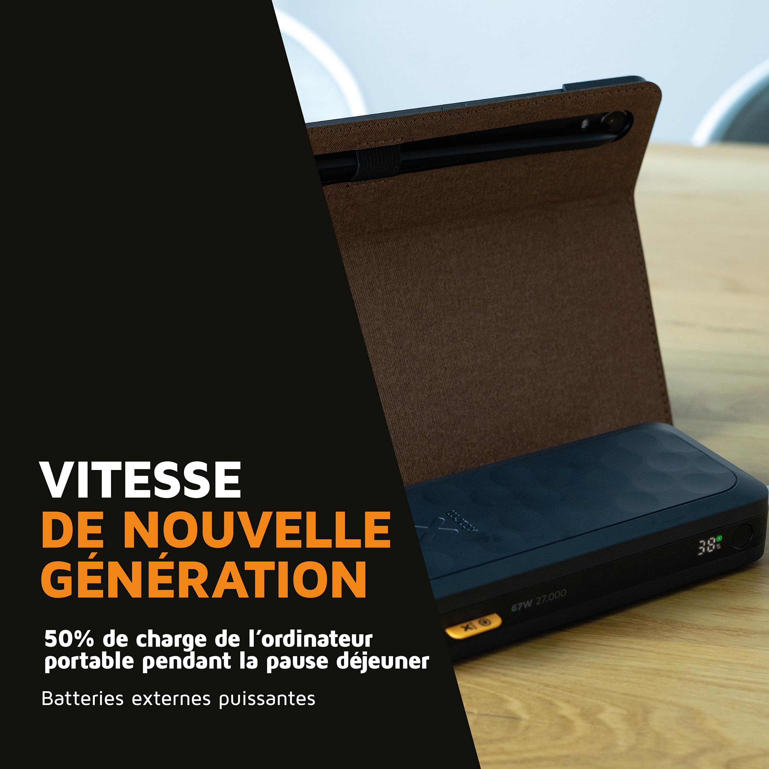 Xtorm Fuel Series 5 Powerbank 67W 27 000mAh, 2X USB-C PD/1x USB-A, Affichage LED, Recharge d'ordinateur Portable, Compatible avec iPhone et Samsung, Noir