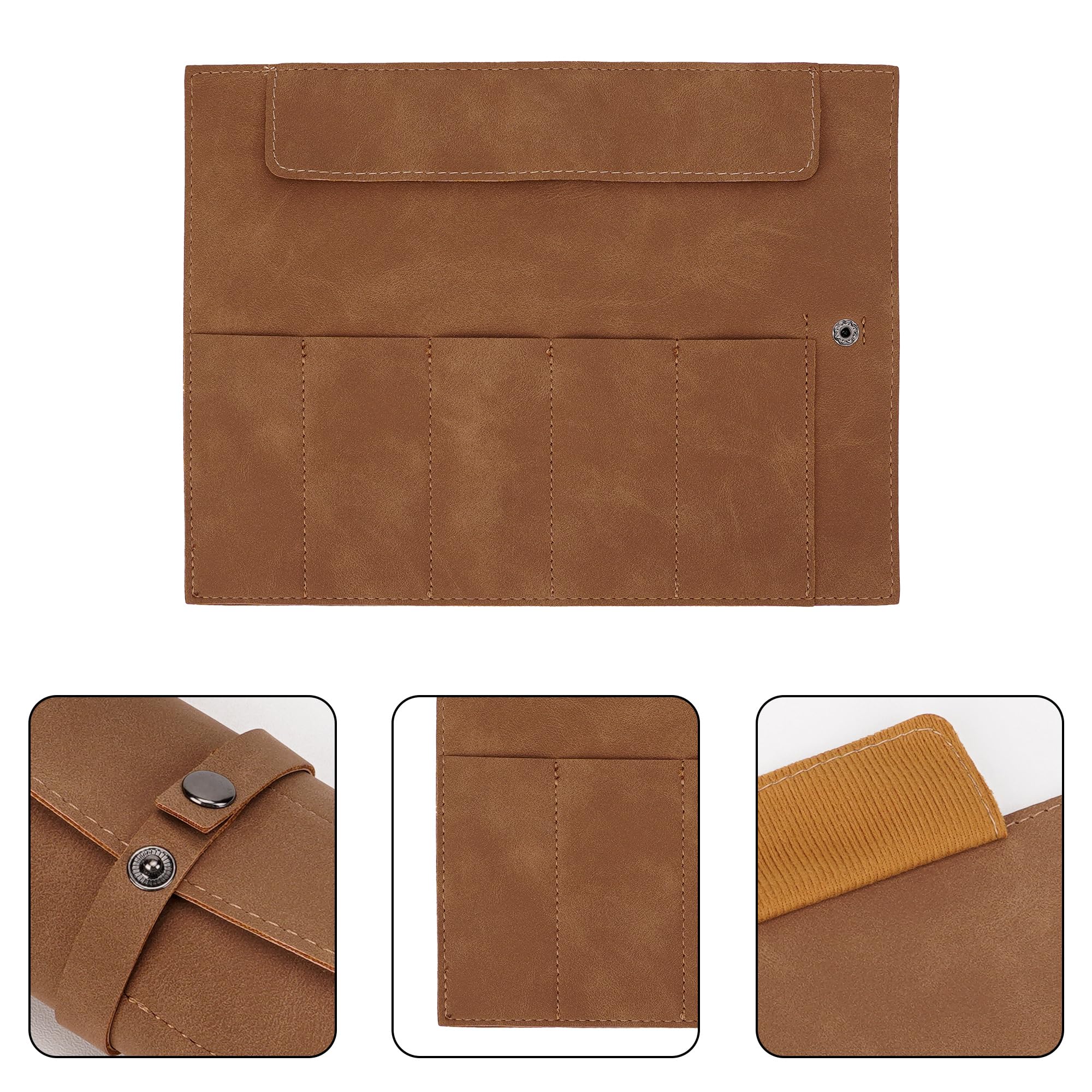 Estuche enrollable de cuero para reloj, organizador de relojes de viaje de 5 ranuras con cordón y cierre a presión, bolsa de almacenamiento portátil para reloj de pulsera, soporte suave para