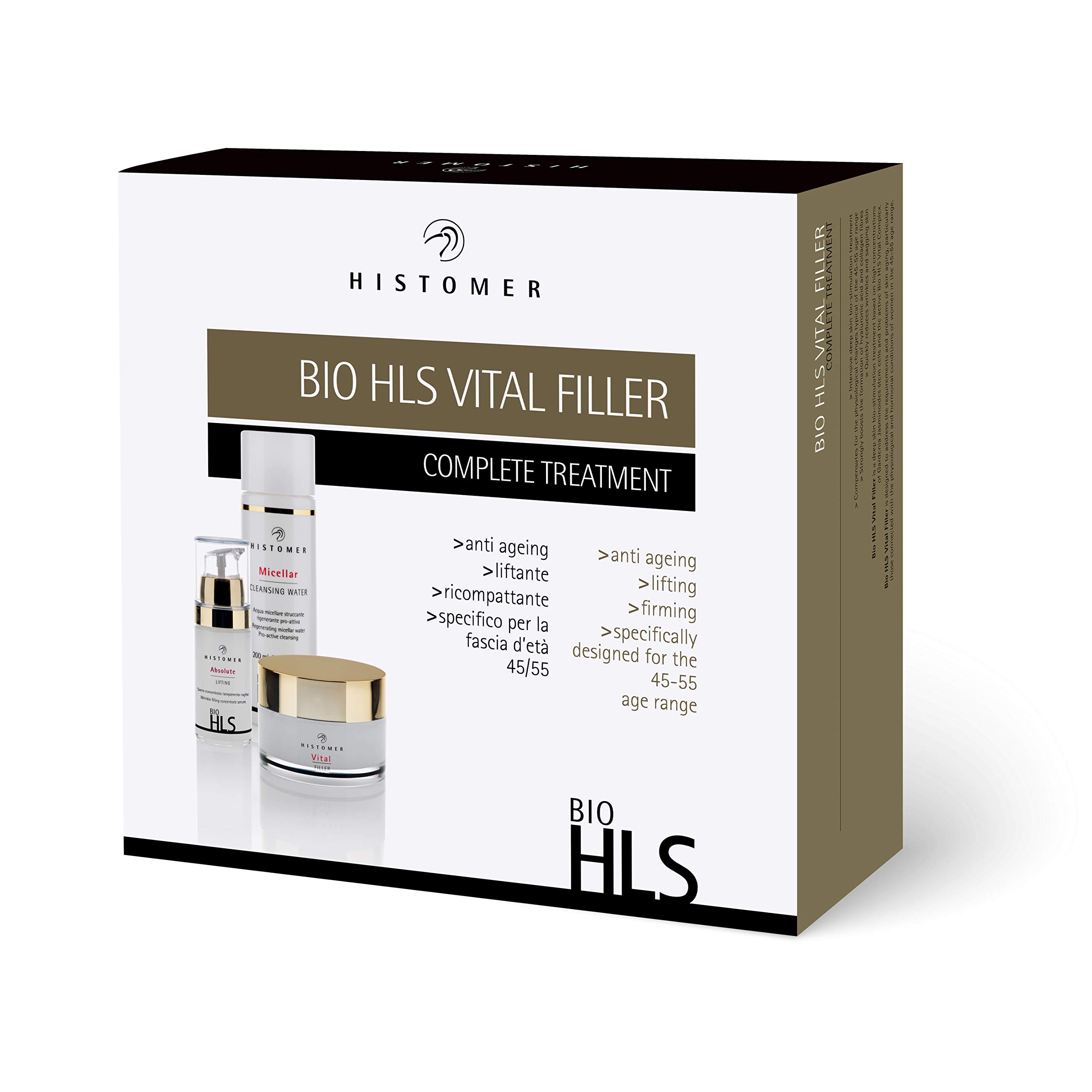Histomer Kit Trattamento Lifting Viso Anti-Età Bio HLS Vital Filler | Pelli Mature 45-55 Anni, con Crema Viso 24h, Siero Lifting e Acqua Micellare Struccante Viso e Occhi