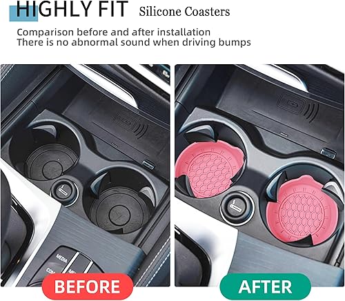Miniatura 6 de Amooca Portavasos Universales para Automóvil Posavasos para Coche Impermeables Antideslizantes A Prueba de Tamizado A Prueba de Derrames Portavasos