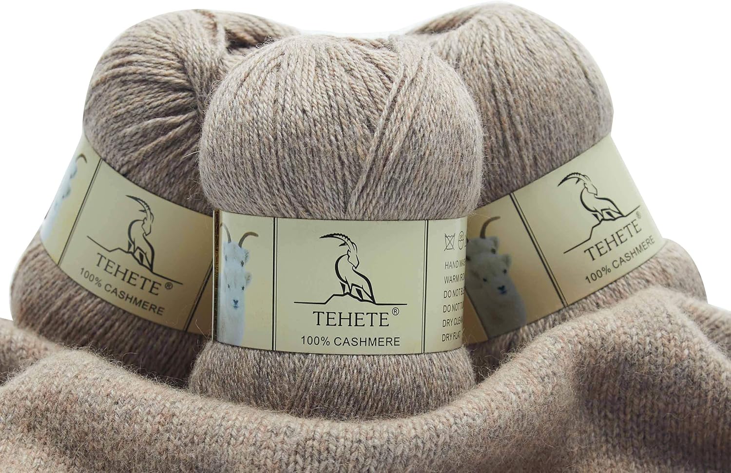 TEHETE 100 Cashmere Yarn for Crocheting 3Ply Warm Soft Luxurious