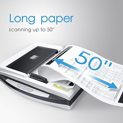 Miniatura 8 de Plustek PL4080 - Escáner versátil de alta velocidad, cama plana + ADF todo en uno. Con alimentador de documentos de 50 hojas y escaneo de cama plana