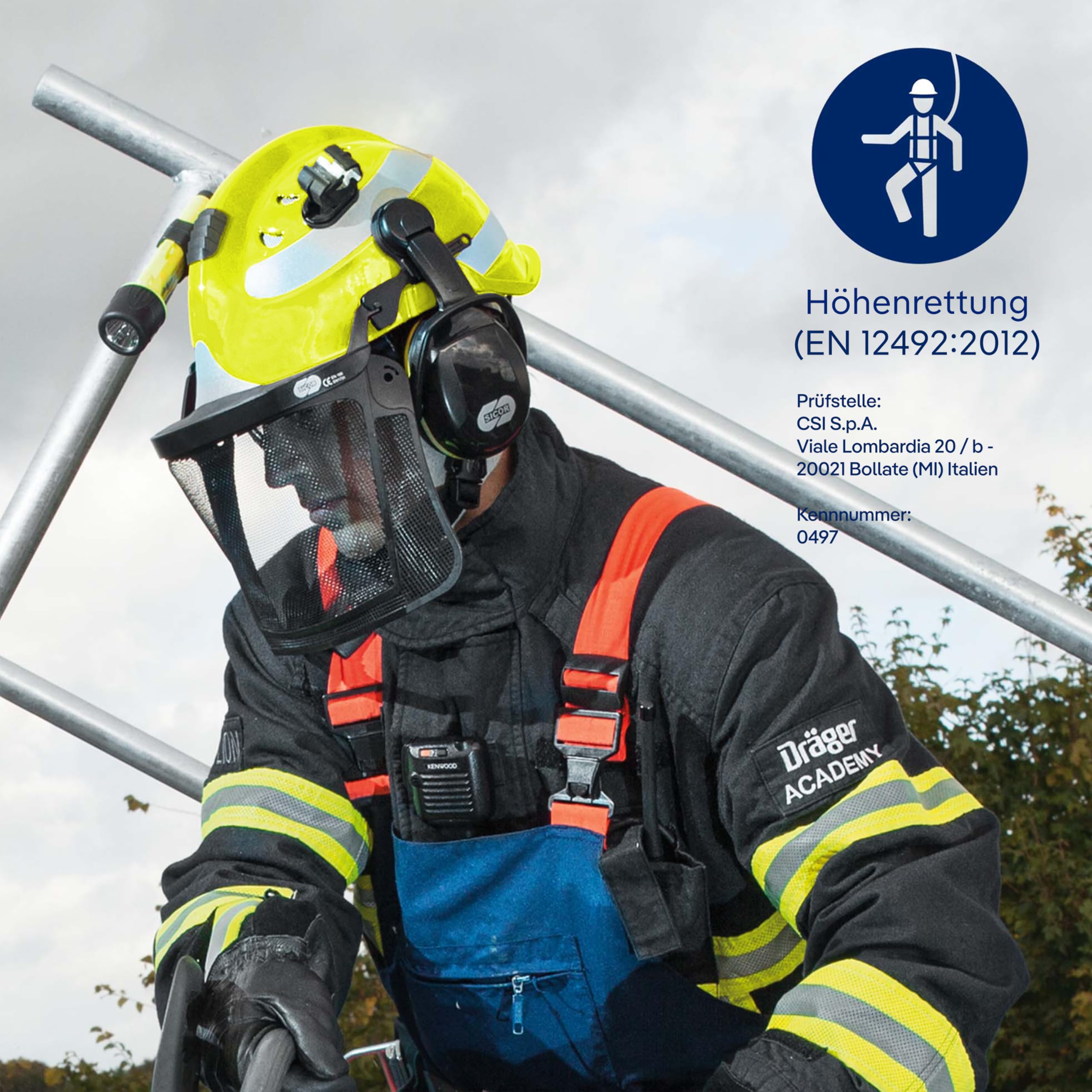 Dräger HPS 3500 Basis Verstellbarer Sicherheitshelm | Für Rettungsdienst - BAU - Klettern - Bergbau