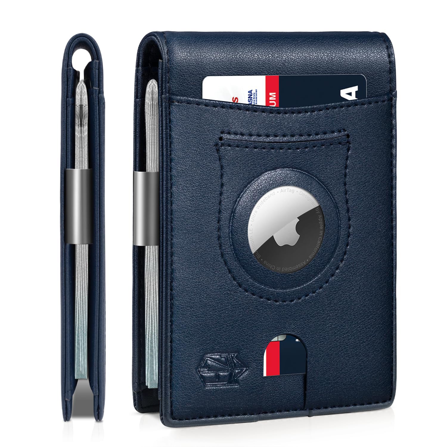 Zitahli Men's Wallets Airtag Holder Slim Rfid Leather with Gift Box