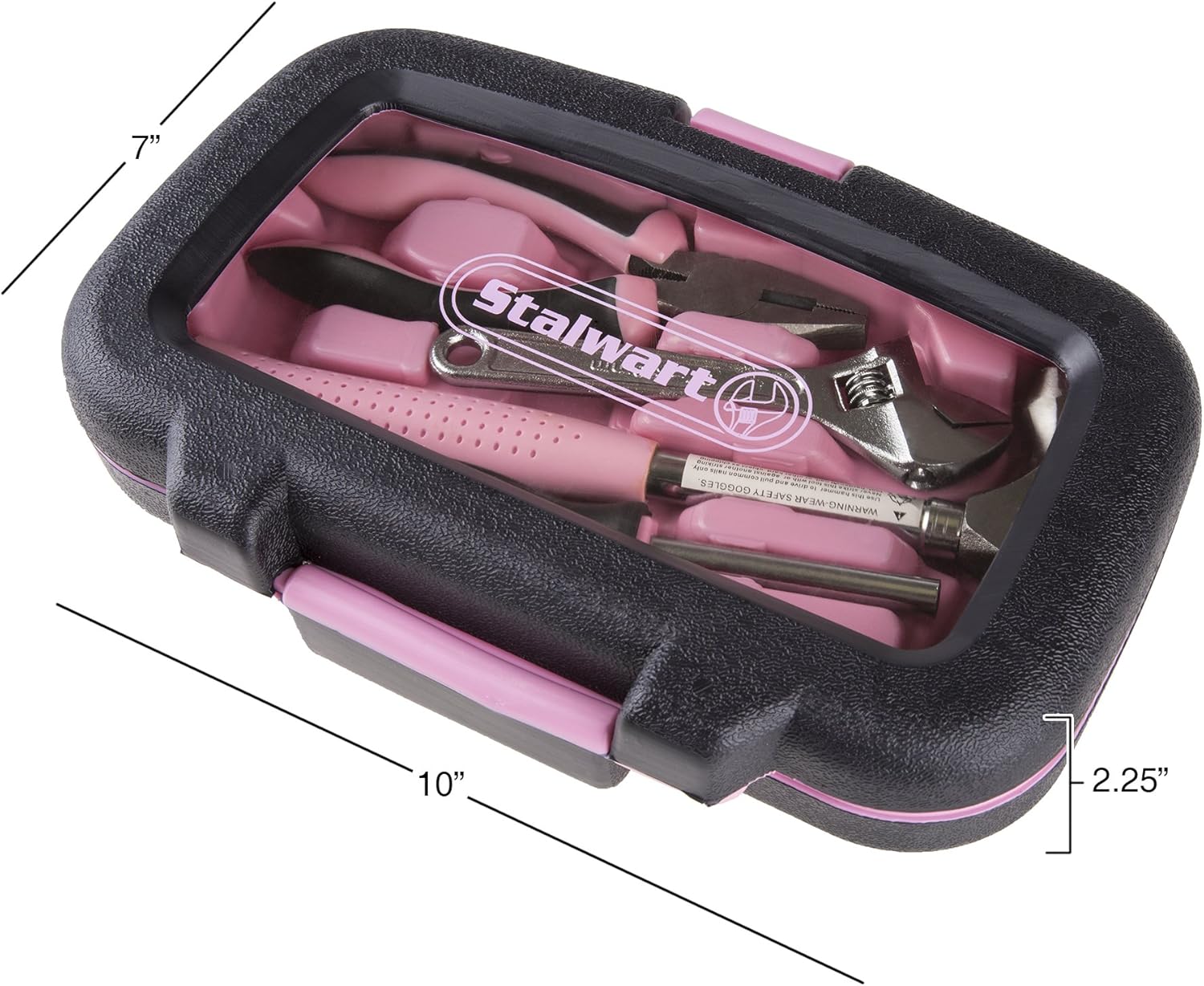 Stalwart 75-HT2015 Hand Tools, Pink Tool Set - 15 Piece by Stalwart, Set Includes – Hammer, Wrench, Screwdriver, Pliers (Tool Kit for the Home, Office, or Car) - - 