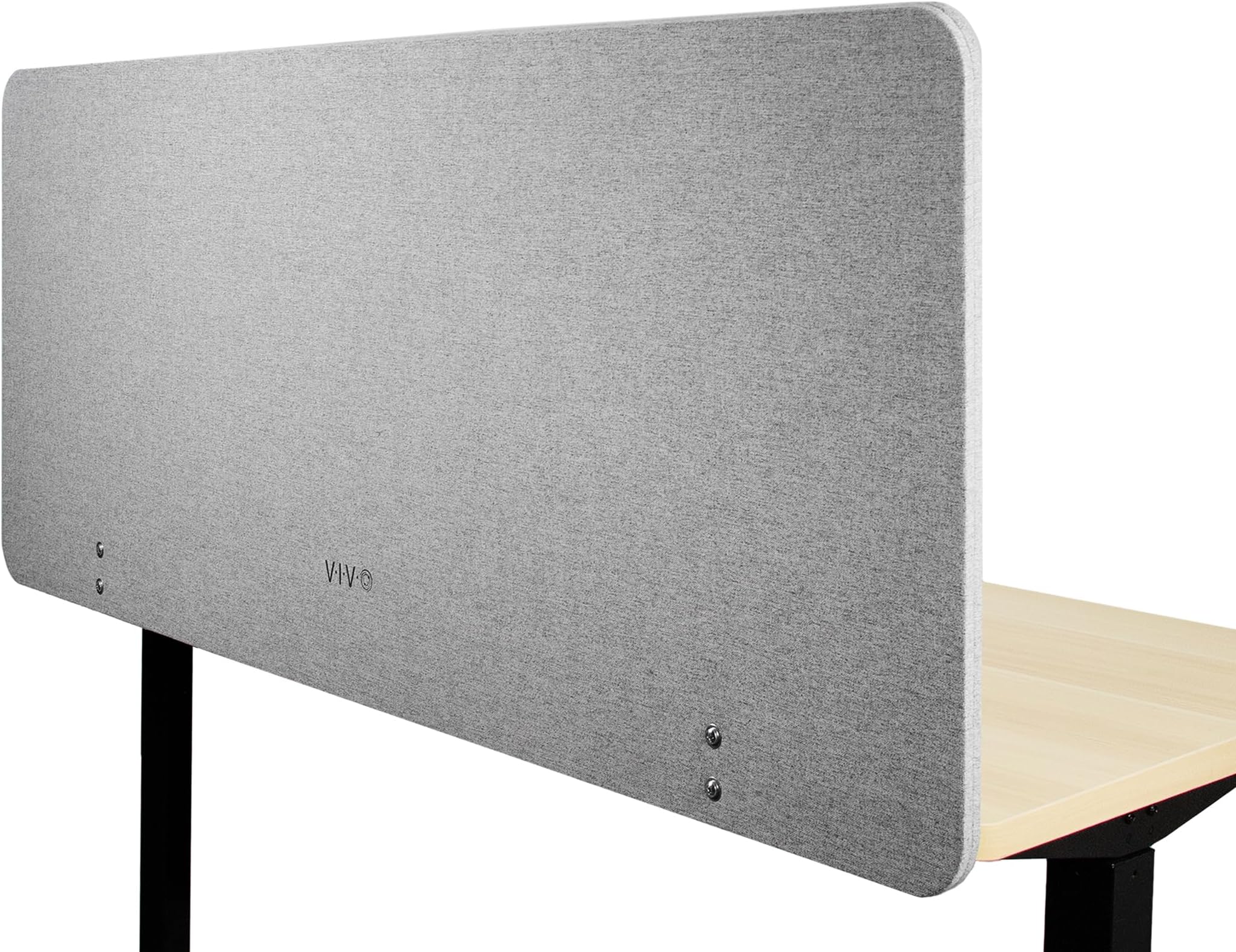 VIVO Clamp-On Screw-on 60 x 24 Inch Privacy Panel, Acoustic Cubicle Desk Divider, Acoustic Partition, Gray, PP-1-V060G