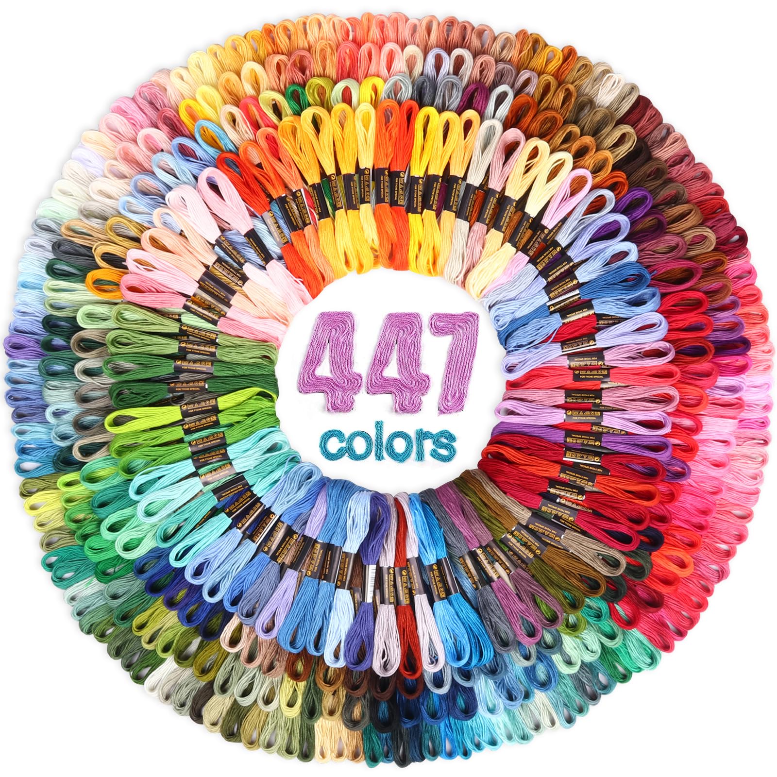 LOVIMAG Premium Rainbow Color Embroidery Floss with Cotton for Cross Stitch Threads, Bracelet Yarn, Craft Floss, Embroidery Floss Set