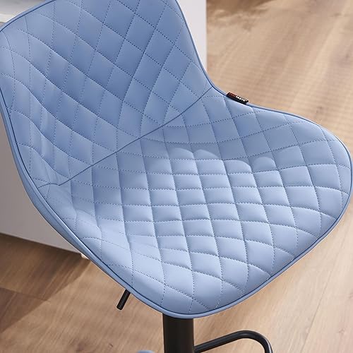 Miniatura 62 de YOUTASTE Taburetes de bar negros de altura de mostrador, juego de 2 taburetes de bar ajustables giratorios de piel sintética con respaldo acolchado,