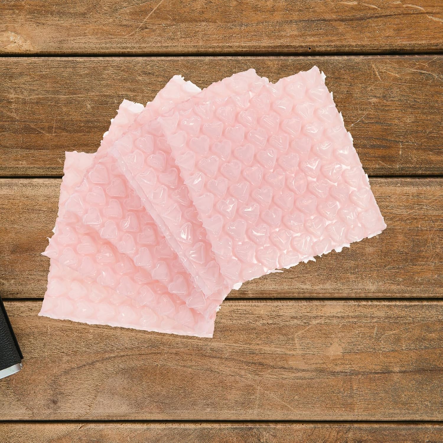 60Pcs Pink Heart-Shaped Double Walled Bubble Pouches for Shipping and Mailing, Thickened Shockproof Bubble Bags for Packaging and Transport