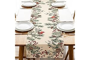 Seliem Winter Pine Needle Branches Table Runner 13 x 36 Inches