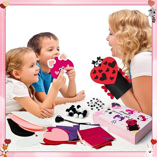 Vista 53 de WATINC Kit de 6 piezas de fabricación de marionetas de mano, calcetines de fieltro para manualidades, juguetes creativos de bricolaje para hacer tus