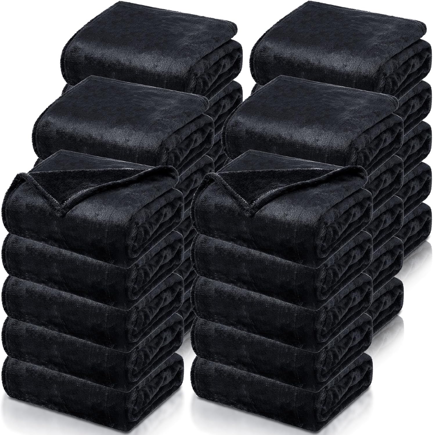 Toulite 48 Pcs Bulk Flannel Fleece Blankets for Homeless Donations 50 x 60 Inch Winter Cozy Fleece Throw Blankets Bulk for Donations Bed Couch Sofa Home Camping Wedding Gifts