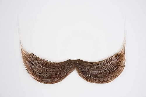 Miniatura 5 de Mustaches Bigote falso de pescador autoadhesivo, novedad, pelo facial falso, accesorio de disfraz para adultos, color marrón y gris