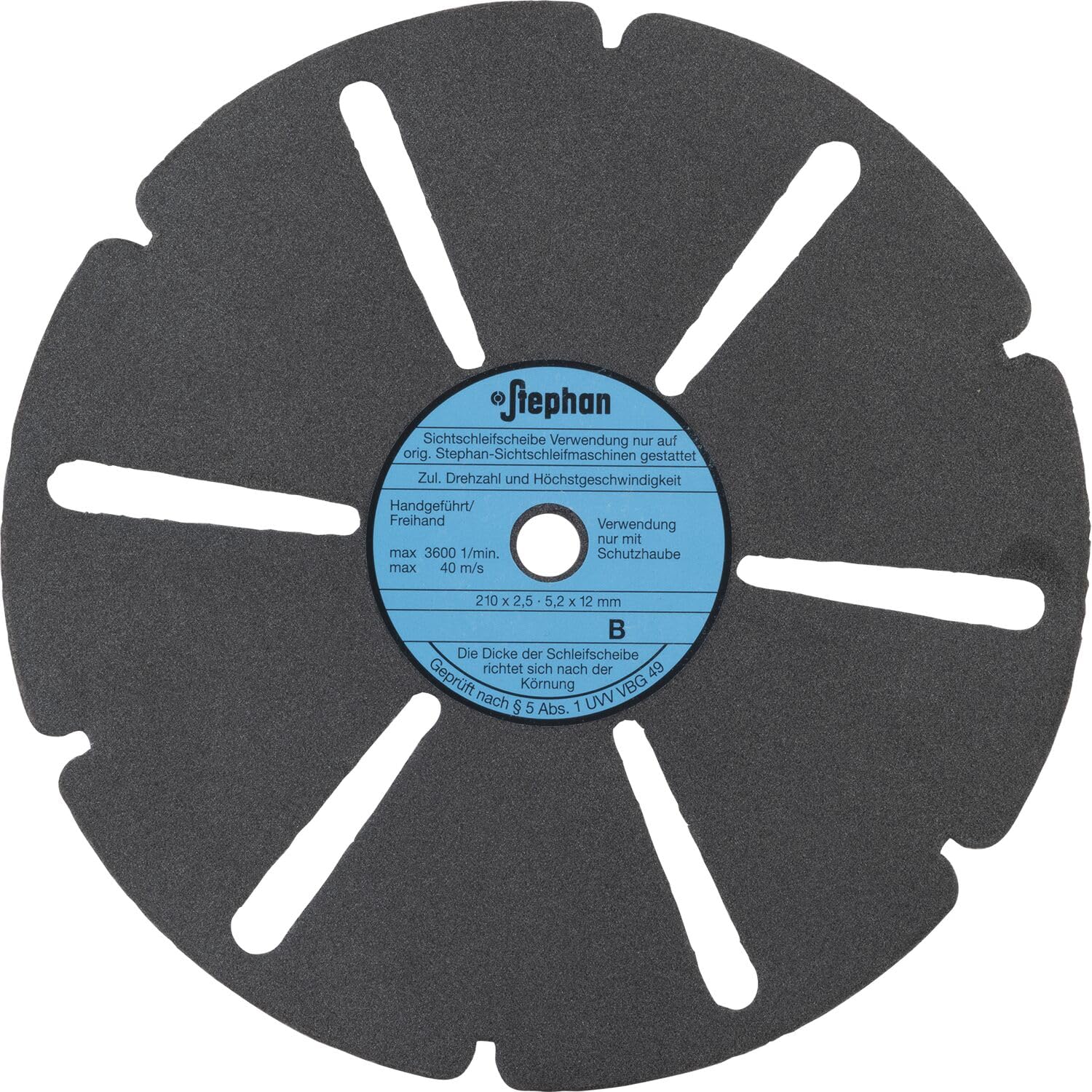 BWM 3N8009-19 Sichtschleifscheibe-EF 210 mm Korn 120 zu Sichtschleifmaschine SSE 63N9-2K