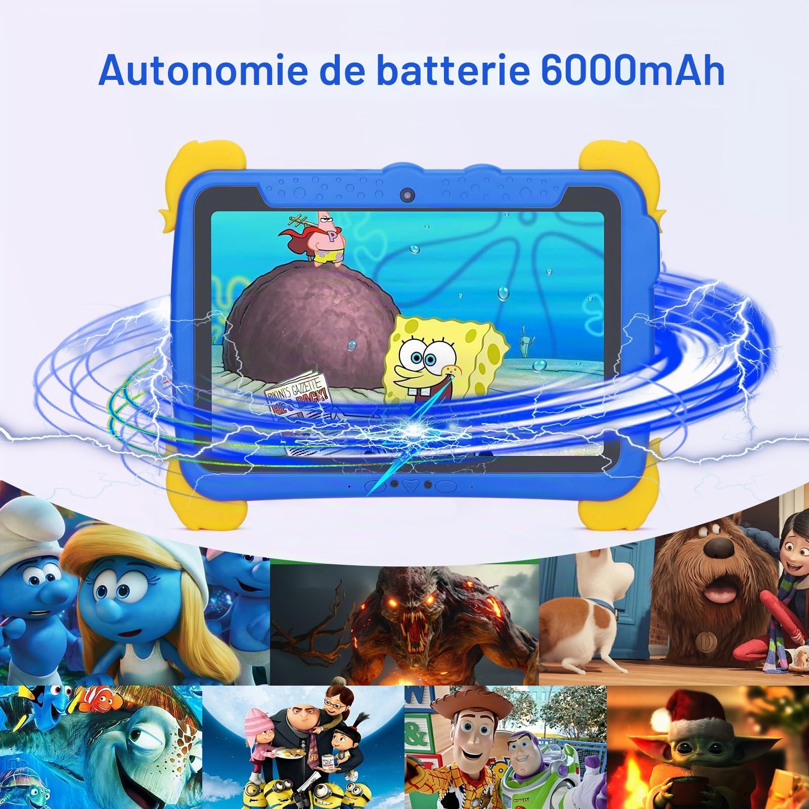 C idea Tablette pour Enfants de 3 à 7 Ans, écran Incell HD 10,1 Pouces, Android 13, Batterie 6000 mAh, Apprentissage, Tablette éducative pour Enfants de Moins de 12 Ans, Bleu