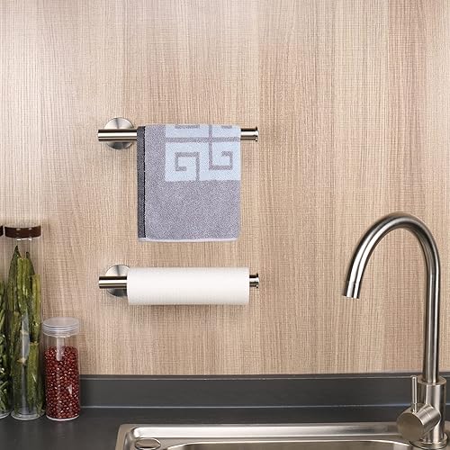Miniatura 5 de NearMoon Toallero de manotoallero, barra de toalla de mano gruesa de acero inoxidable para baño, toallero montado en la pared a prueba de óxido,