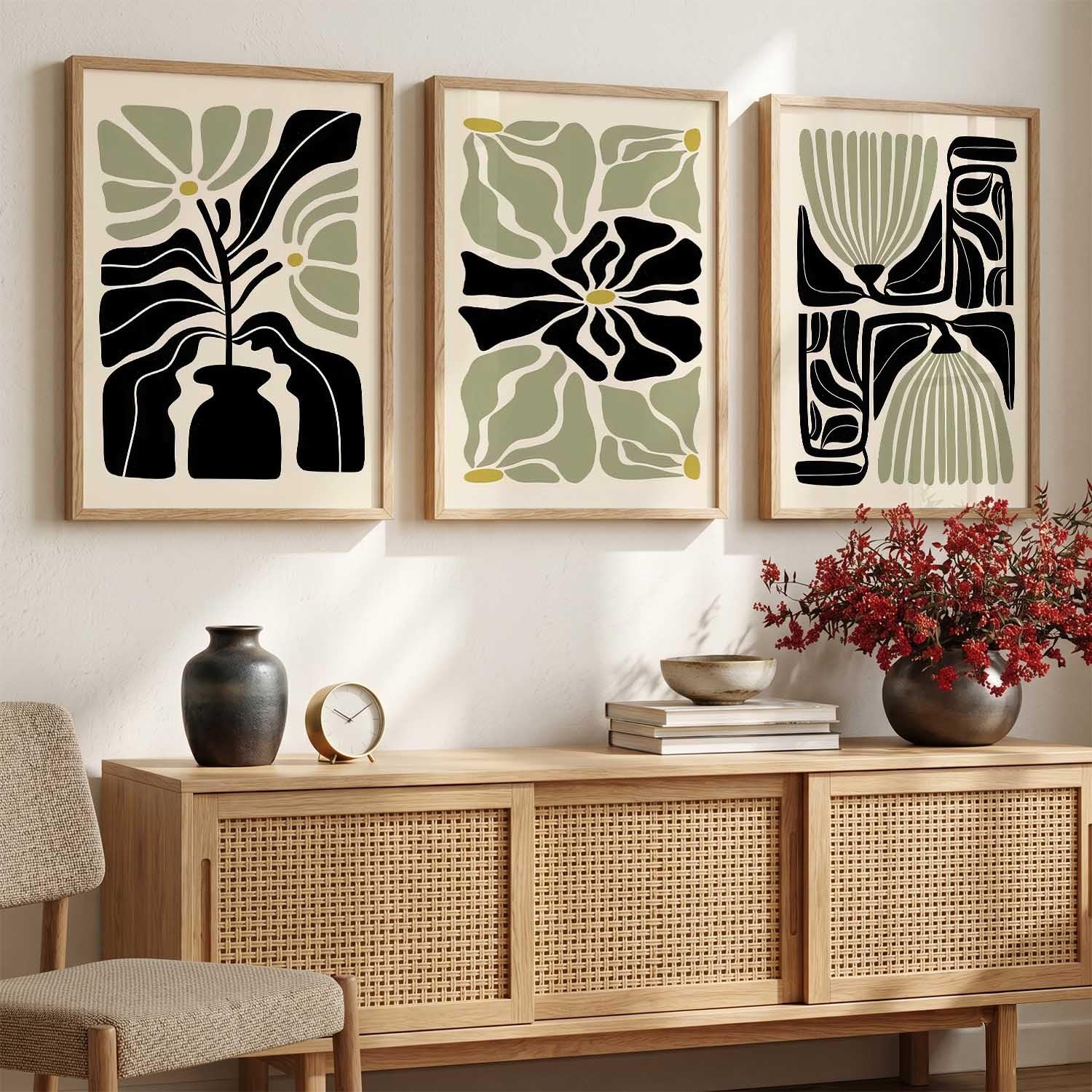 Bohemian Wall Art Set - 3 Framed Prints -9