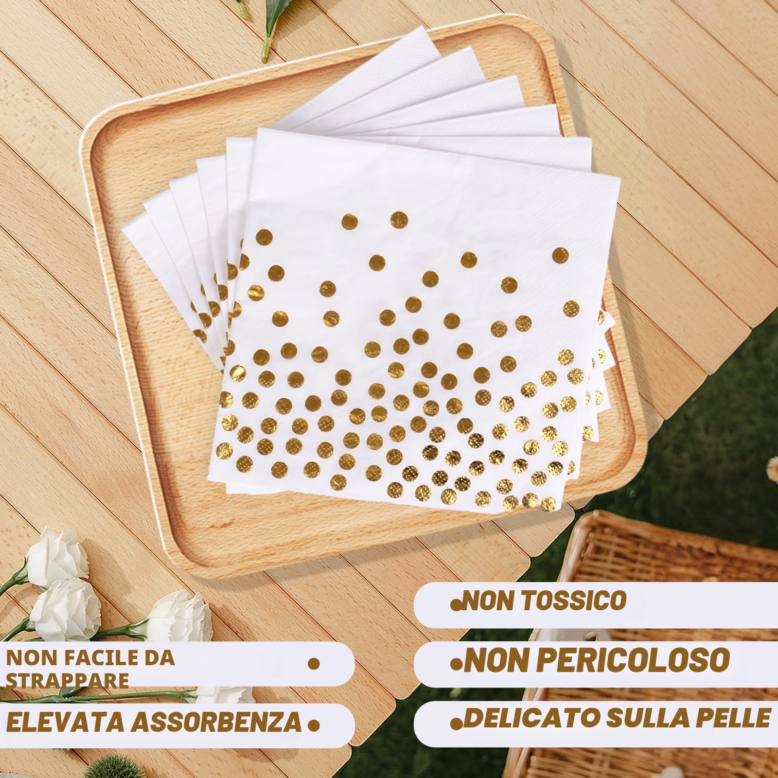 Oro Bianco Stoviglie Feste 72 Pezzi Festa della Addobbi Ragazza Compleanno Dambini Articoli Feste Set Include Piatto Usa e Getta Carta Party Tazze Tovaglioli-24 Ospiti