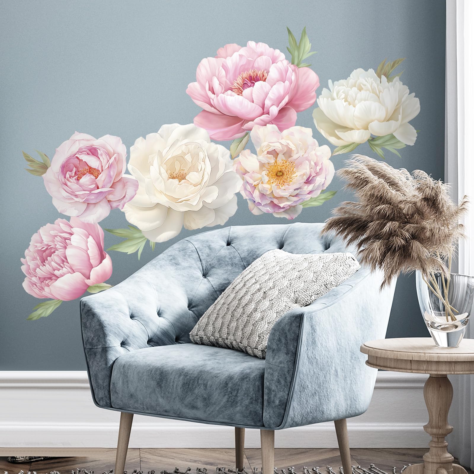 Runtoo Large Rose Wall Art Decals Red Flower Door Stickers Floral Home ...