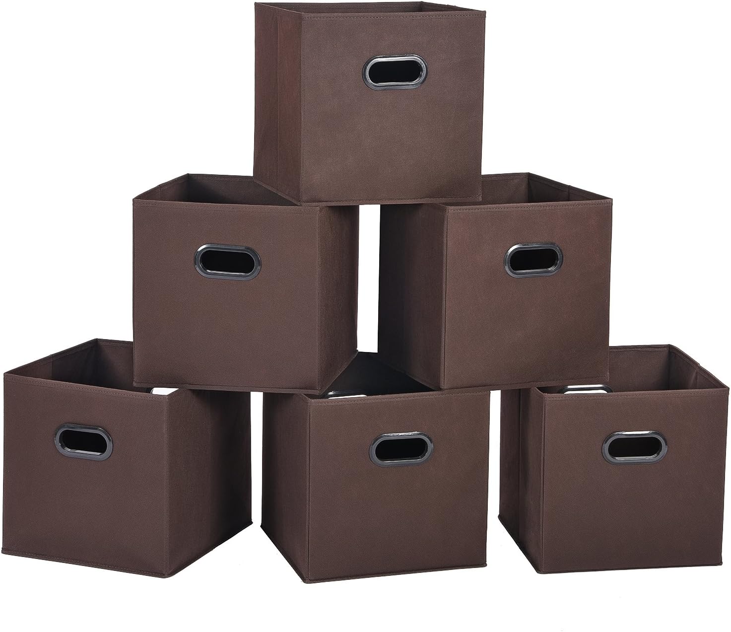 Amazon どこでも収納ボックス 6個入 カラーボックス対応 インナーボックス 幅30 奥行30 高さ30cm ブラウン 収納ケース ボックス オンライン通販