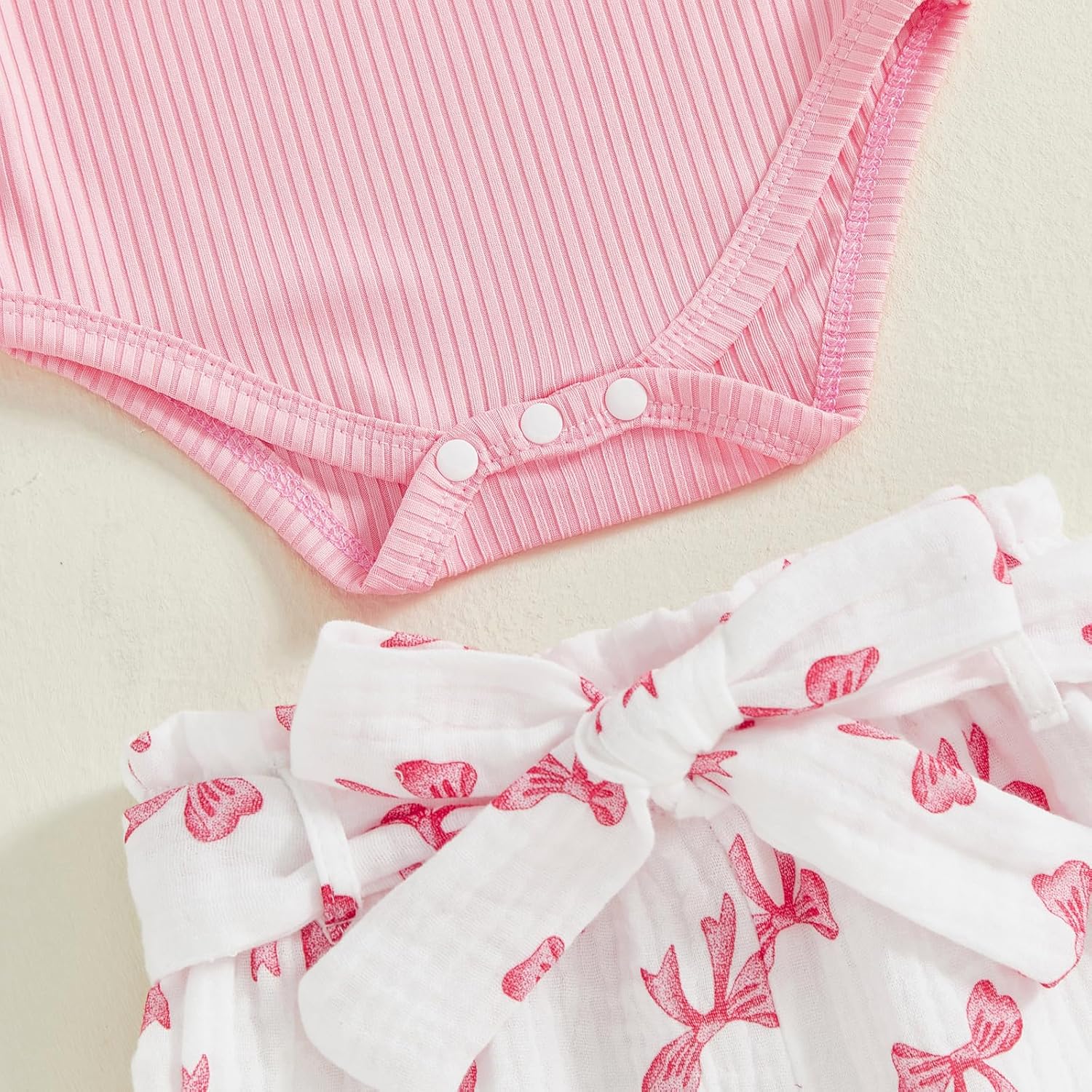 Seyurigaoka My First Valentines Day Baby Girl Outfit Ruffle Long Sleeve Romper+Bow Pants+Headband 3Pcs Girls Spring Outfits - Image 7