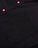 Vista 23 de Alimens & Gentle - Camisas de vestir con bolsillo y manga corta, de color liso y sin arrugas, estilo casual con botones, para hombres