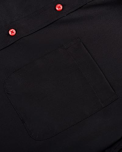 Miniatura 23 de Alimens & Gentle - Camisas de vestir con bolsillo y manga corta, de color liso y sin arrugas, estilo casual con botones, para hombres