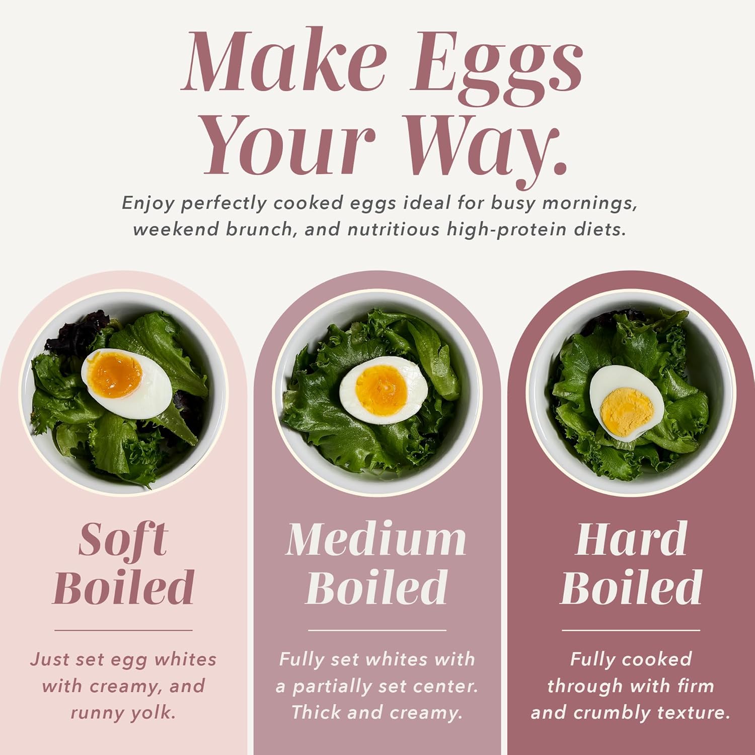 COOK WITH COLOR 6-Egg Capacity Egg Cooker – For Soft, Medium, Or Hard-Boiled Eggs, Rapid Cook Time, Auto Shut-Off & Boil-Dry Protection – Includes Tray, Measuring Cup & Lid – 210W Egg Maker, Pink