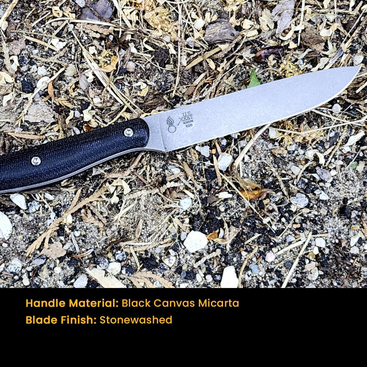 White River Exodus 4, Black Burlap Micarta Handle