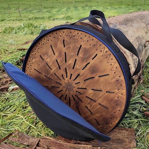 Disco de lluvia "WaterFall" de 16 pulgadas Sonido de agua relajante Tambor oceánico de madera Sonido meditativo de 60 segundos Instrumento